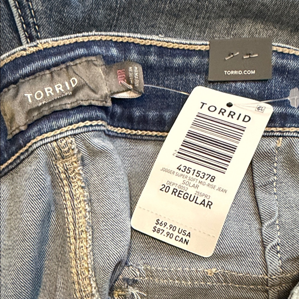 TORRID Dark  Blue Distressed Wash Ankle/Jogger Jeans for Women - size 20R  NWT!! - Picture 8 of 10